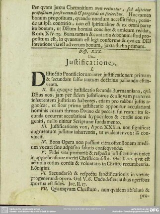 Disp. XXX. De Justificatione