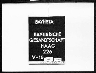 Rechnungswesen der bayerischen Gesandtschaft