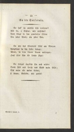 An die Entfernte.