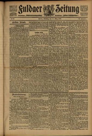 Erste Ausgabe vom Samstag, den 17. März 1906.