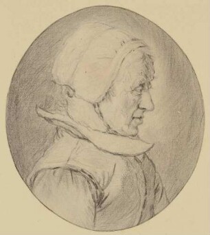Bildnis einer alten Frau im Profil nach rechts