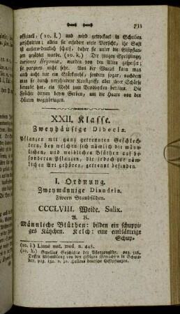 I. Ordnung. Zweymännige Diandria. Zween Staubfäden