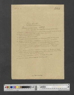 Band 104a: Sommersemester 1929