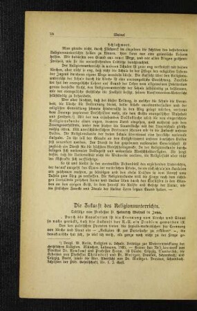 ¬Die¬ Zukunft des Religionsunterrichts : Leitsätze