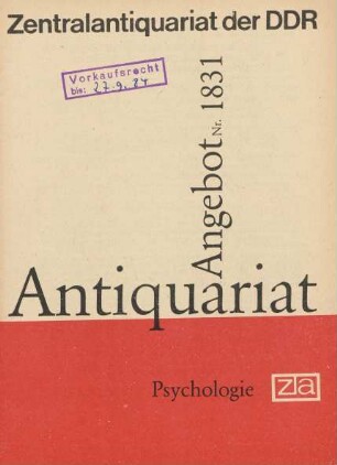 Nr. 1831: Psychologie