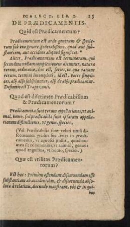 De Praedicamentis.