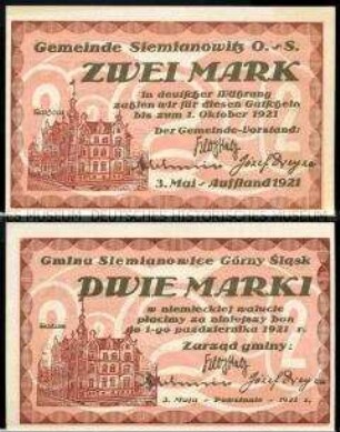 Siemianowitz, Notgeld, 2 Mark