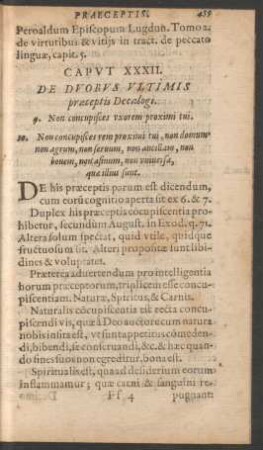 Caput XXXII. De Duobus Ultimis praeceptis Decalogi.