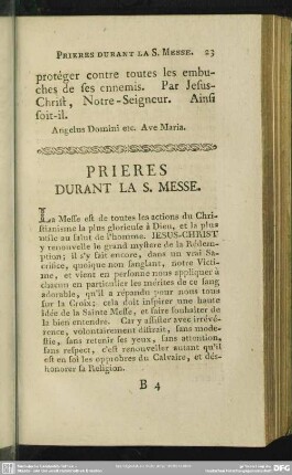 Prieres Durant La S. Messe