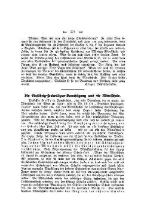 Die Einjährig-Freiwillig-Berechtigung und die Mittelschule