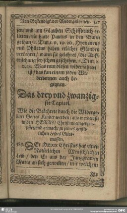 Das drey und zwantzigste Capitel. Von Vereinigung mit Christo