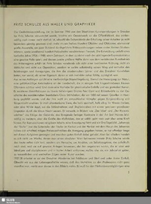 Fritz Schulze als Maler und Graphiker
