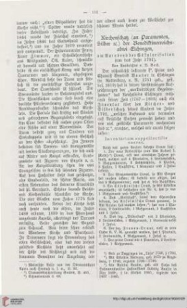 26: Kirchenschatz (an Paramenten, Silber e[t]c.) der Benediktinerreichsabtei Elchingen : am Vorabend der Säkularisation (um das Jahr 1791)