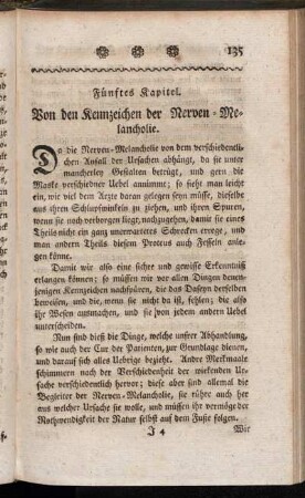 Fünftes Kapitel. Von den Kennzeichen der Nerven-Melancholie.