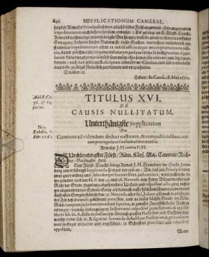 Titulus XVI. De Causis Nullitatum.