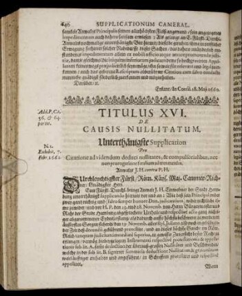 Titulus XVI. De Causis Nullitatum.