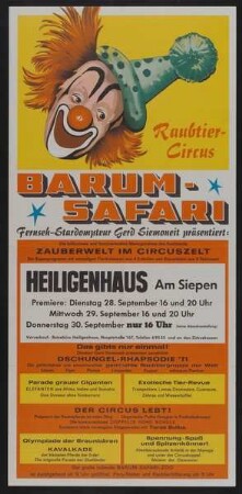 Barum-Safari - Zauberwelt im Zirkuszelt, Heiligenhaus, 1971