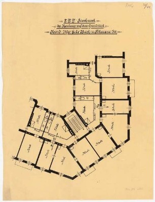 Wohnhäuser Nordufer, Berlin-Wedding: Grundriss 2.-4.OG 1:100, Ausschnitt