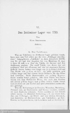 VI. Das Zeithainer Lager von 1730 : (Schluss)