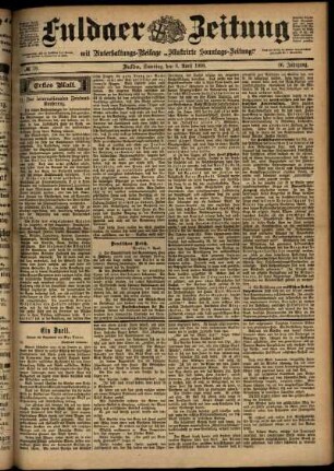 Erste Ausgabe vom Samstag, den 08. April 1899.