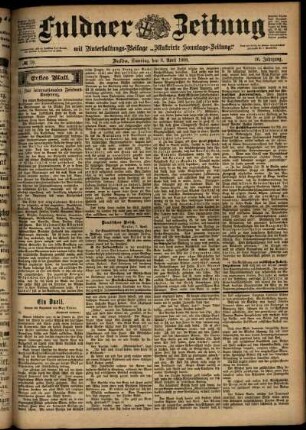 Erste Ausgabe vom Samstag, den 08. April 1899.