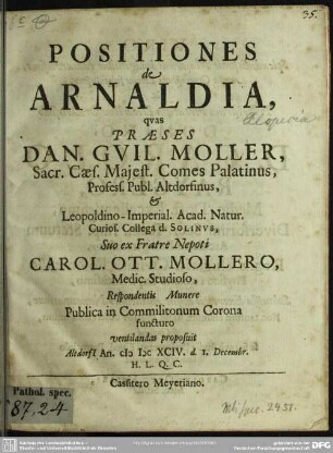 Positiones de arnaldia