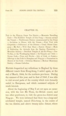 Chapter IX. Visit to the Ning-po geen tea district - Mountain travelling ...