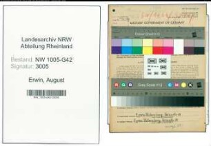 Entnazifizierung August Erwin , geb. 09.04.1892 (Vorarbeiter)