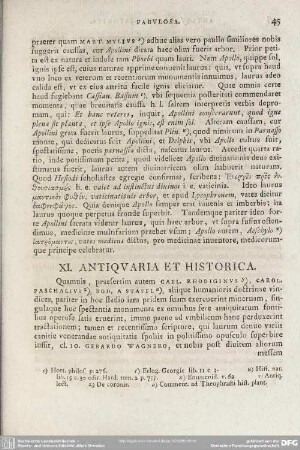XI. Antiquaria Et Historica