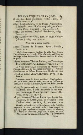 183-199, Nouveau Théatre italien