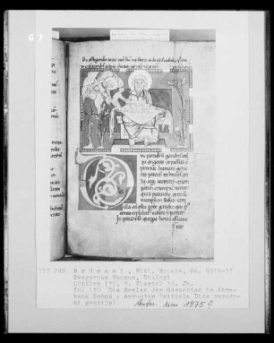 Ms 9916-17, Gregorius Magnus, Dialogi, fol. 110: Die Seelen der Gerechten in Abrahams Schoß