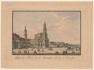 Die Katholische Hofkirche und das Residenzschloss in Dresden