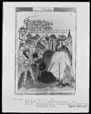 Schachzabelbuch des Konrad von Ammenhausen — Die Großmut Alexanders des Großen, Folio 41recto