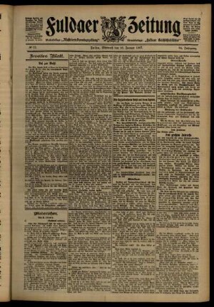 Zweite Ausgabe vom Mittwoch, den 16. Januar 1907.
