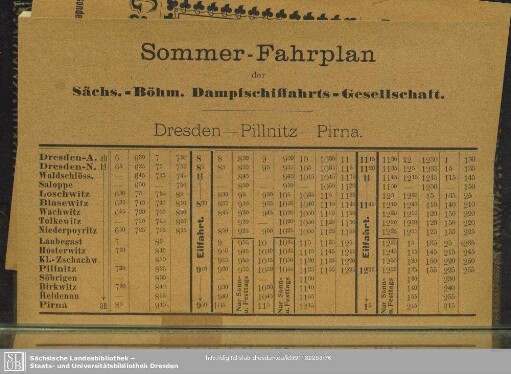 Sommer-Fahrplan