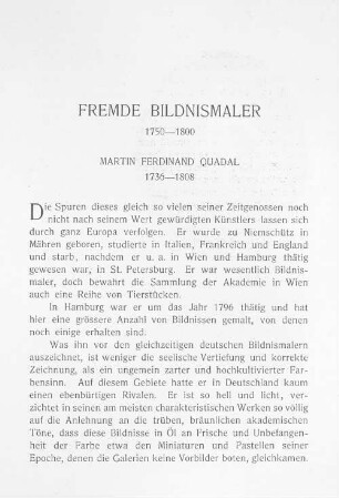 Fremde Bildnismaler 1750-1800