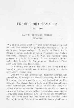 Fremde Bildnismaler 1750-1800