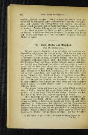 Wald, Wasser und Wohlstand