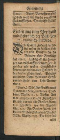 Einleitung zum Verstand und Gebrauch der Buß-Texte, aus der Epistel Juda
