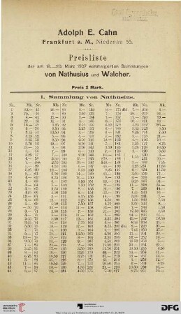 Preisliste