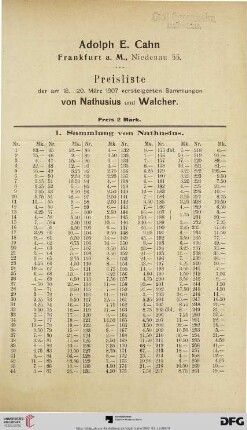 Preisliste