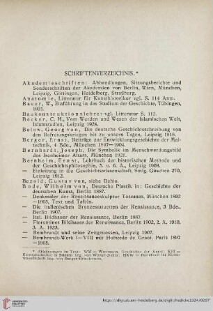 Schriftenverzeichnis