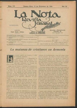 La matanza de cristianos en Armenia