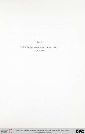 Teil B: Lexikalisch-grammatische Liste LL/CT.335A
