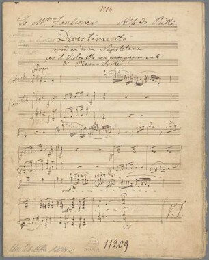 Divertissement, Violoncello, Klavier. - BSB Mus.Schott.Ha 12004-2