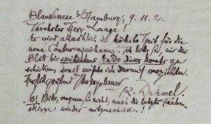Brief an Wilhelm Laage