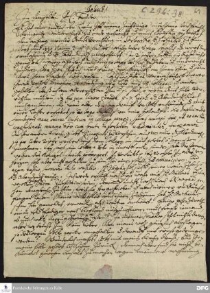 Brief von Justus Samuel Scharschmidt an August Hermann Francke.