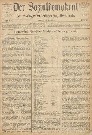 No 47. Sonntag, 21. November. 1880.