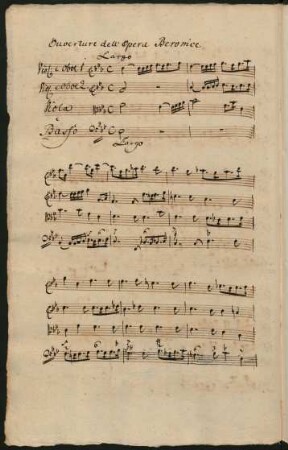 Berenice regina d'Egitto. Auszüge; strings, ob (2), bc; HWV 38