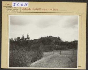 Kuckauer Schanze: Abschnittswall. Slawische Strassenburg. Die Schanze von Süden gesehen. : Kukowske hrodźišćo